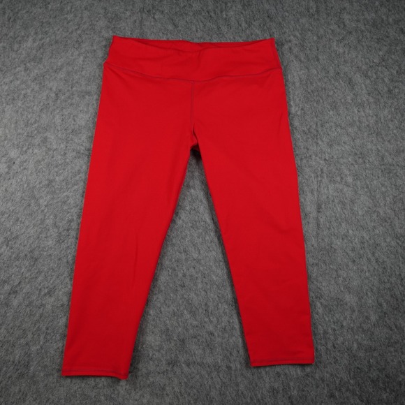 Fabletics Pants - Fabletics Leggings Women L/XL? Red Capri Cropped Athletic Workout Yoga Pants